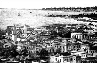 Vista da cidade de Luanda, Angola, em 1883