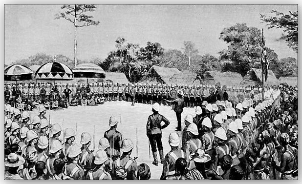 Rei Premeph I negociando com soldados britânicos, 1896